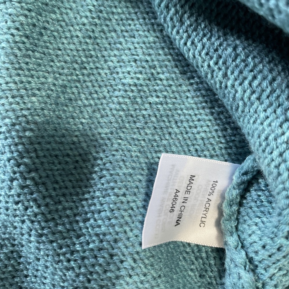 Appleseed's Women's Acrylic Turquoise Pullover Sweater‎ Medium - Picture 9 of 9
